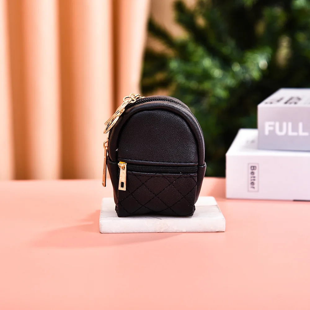 Mini Bag Bracelet Keychain Cute Pu Leather Coin Purse Card - Temu
