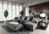 Gray + Chenille + Solid Wood