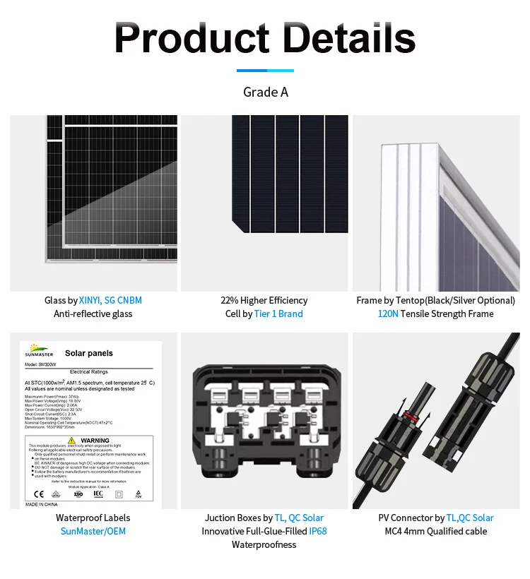 Monocrystalline 182mm 450w Half Cut 365w Solar Panel Solar Panel