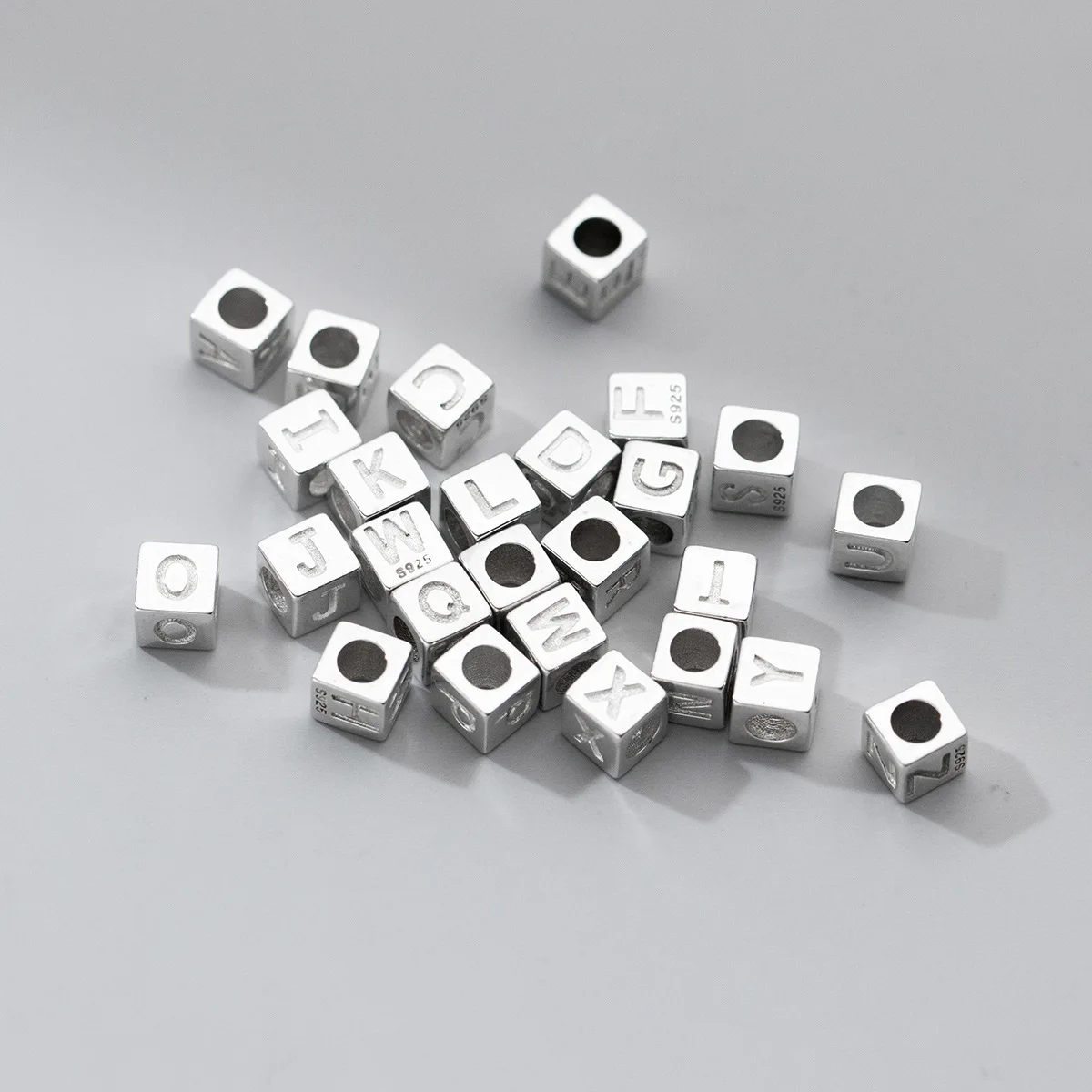 Sterling silver online star symbol cube bead, 62 quantity