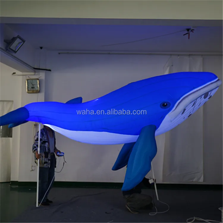 WAHA Parade Decor Walking Inflatable Fish Costume Stage Dance Props Huge Fish Whale Puppet