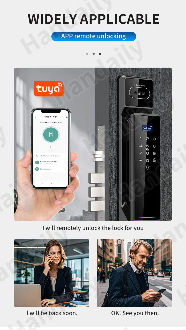 waterproof tuya 3d face recognition smart lock biometric fingerprint with video call function for gate digital door lock p60-4