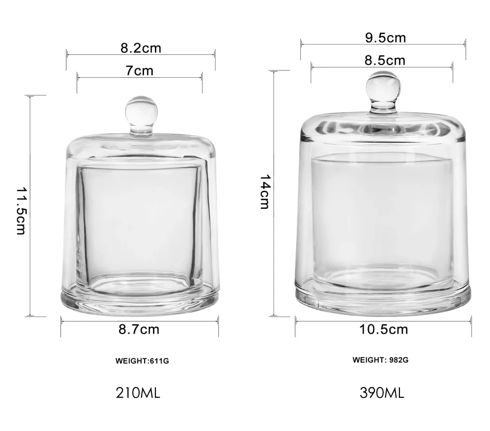 Wholesale Custom Empty Luxury Glass Candle Holders Lanterns Candle Jars With Lids And Packaging 4888