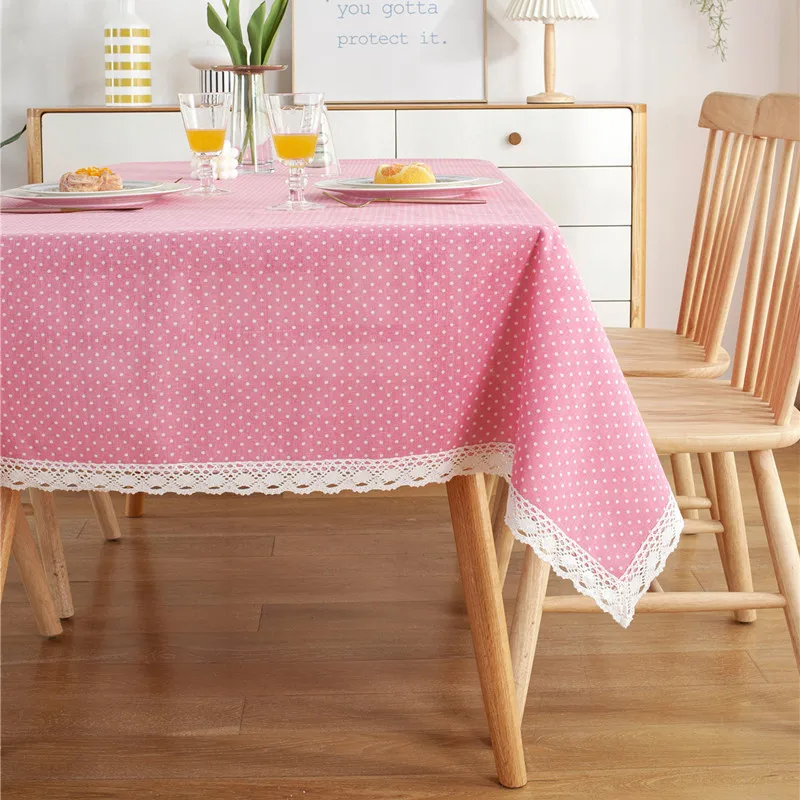 Polka Dot Print Tablecloths with Custom Large and Small Size Table Cloth for Indoors Decoration