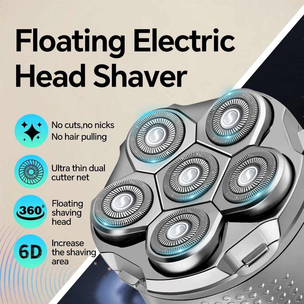 Type-C Charging Electric Shaver Six Blade Floating Razor Stainless Blades Rotary Rotating Shaving Machine for Household RV Hotel supplier