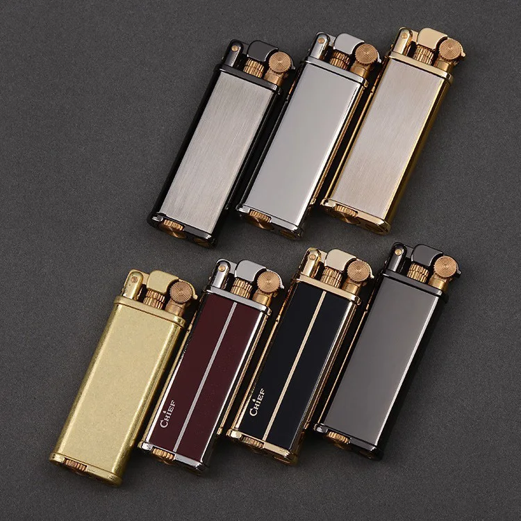 High Quality Embossed Metal Shell Kerosene Lighter Vantage Wheel Ignition Flame Lighter