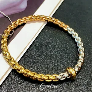 0.023CT Lab-Grown Diamond Motorcycle Bracelet, 14K/18K Gold 12.37g 3mm Width, Unisex Layering Jewelry