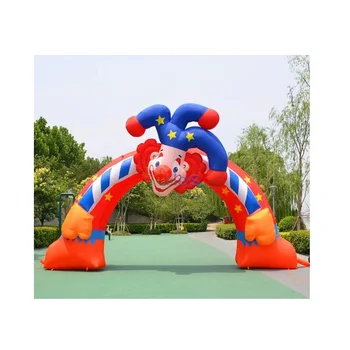 Circus Entry Decor Customized Outdoor Inflatable Clown Head Entrance Arch for Halloween Party
