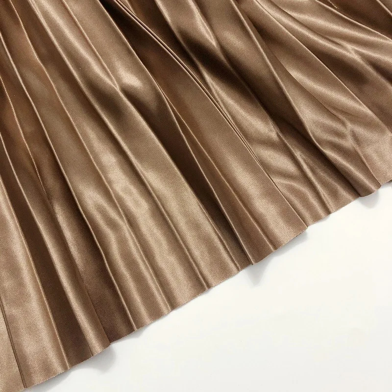 Spring and Summer Women Pleated Skirt With One Size Female Korean Style Women's High Waist Vintage Midi Skirt