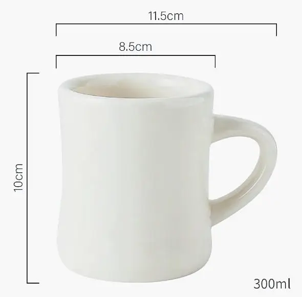 Cream White Thin Waist Ceramic Cup - Perfect for Coffee