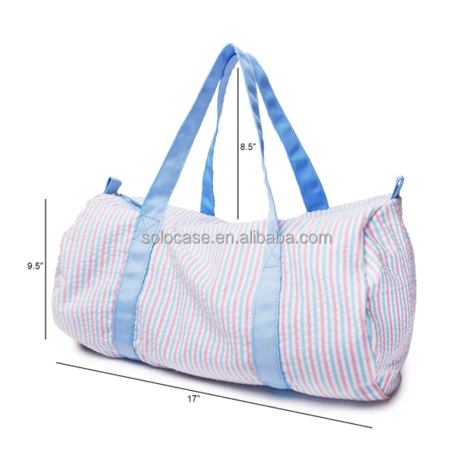 Monogram Seersucker Stripe Travel Bag