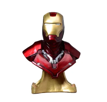 Customized made plastic iron man bust sculpture PVC tony stark toy for decoration gifts