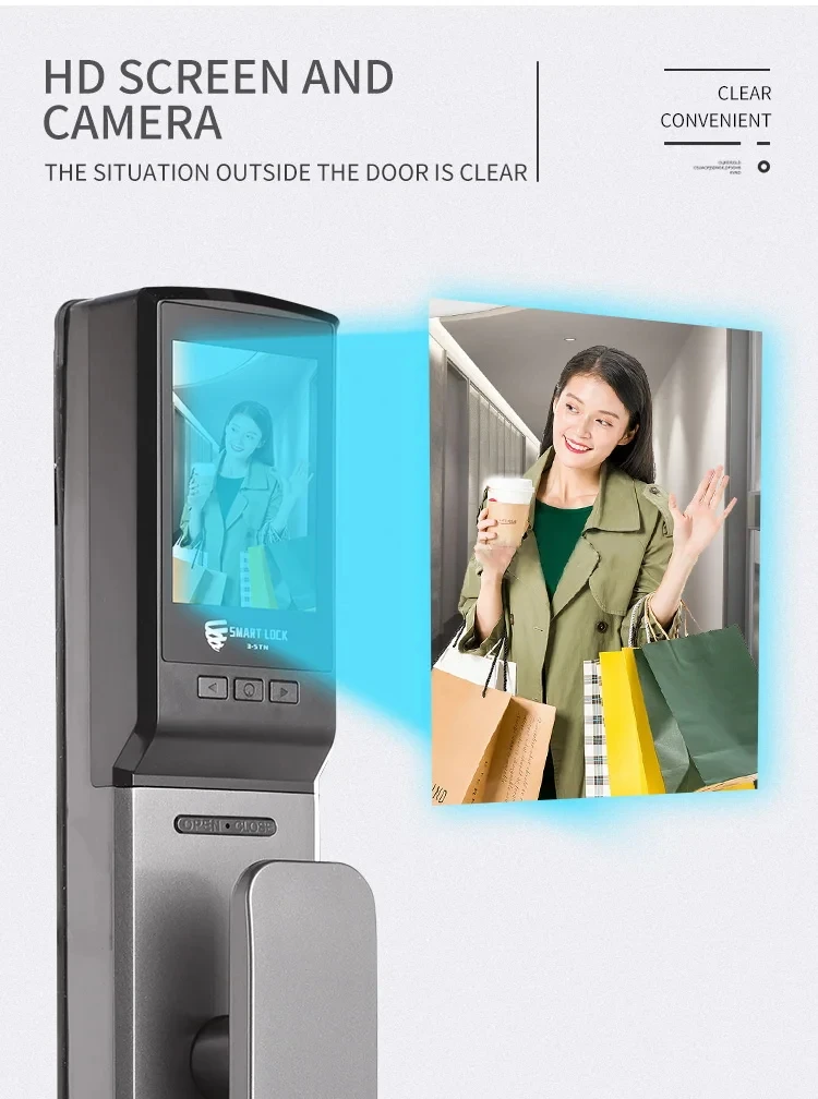 Aiendi Camera Keyless Door Fingerprint Lock Padlock Digit Password ...