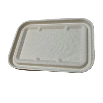 Bagasse/Sugarcane Lid for 500ML-850ML Rectangle Box Eco-Friendly Compostable Used  for Restaurant/Party/School/Takeout