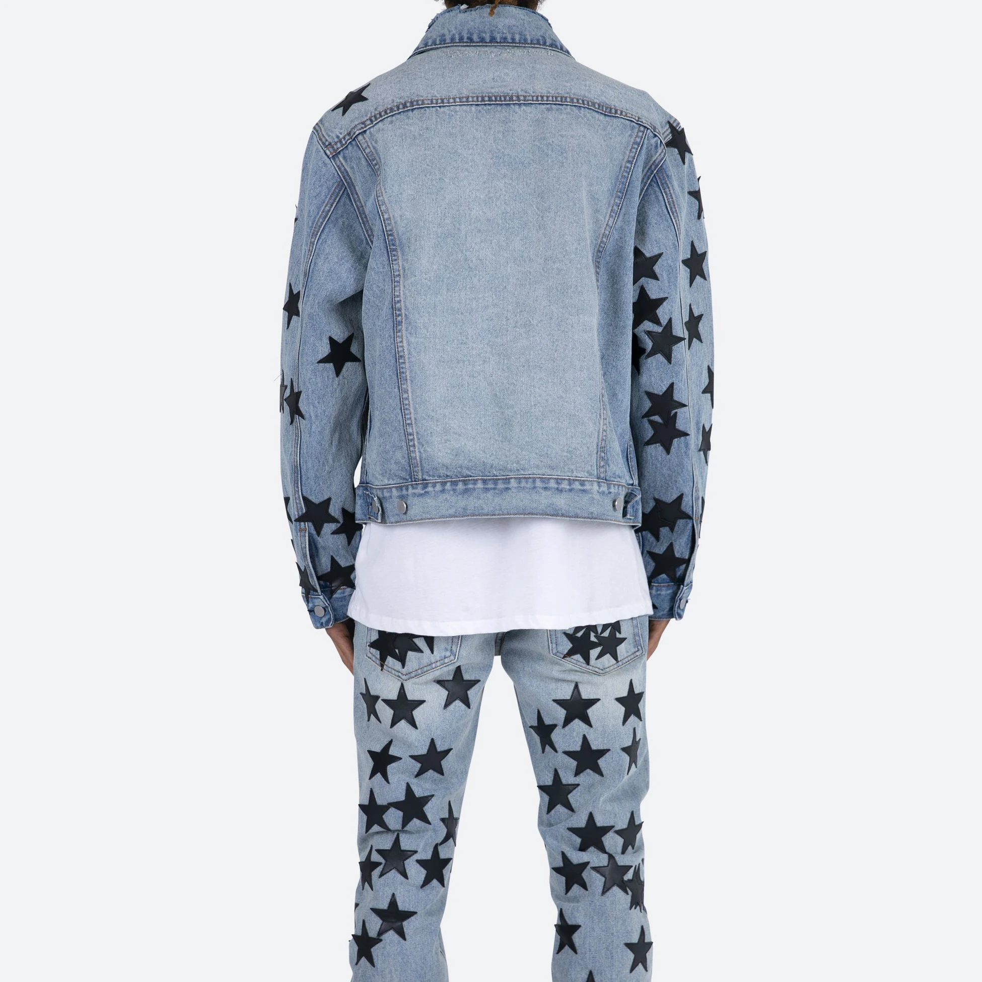 DiZNEW Customized payment Star sticker Wash water Men's denim jacket Loose jacket factory