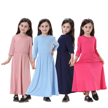 2024 New Girl's Robe Arab Dubai Children's Dress Saudi Malaysia Girl's Dress