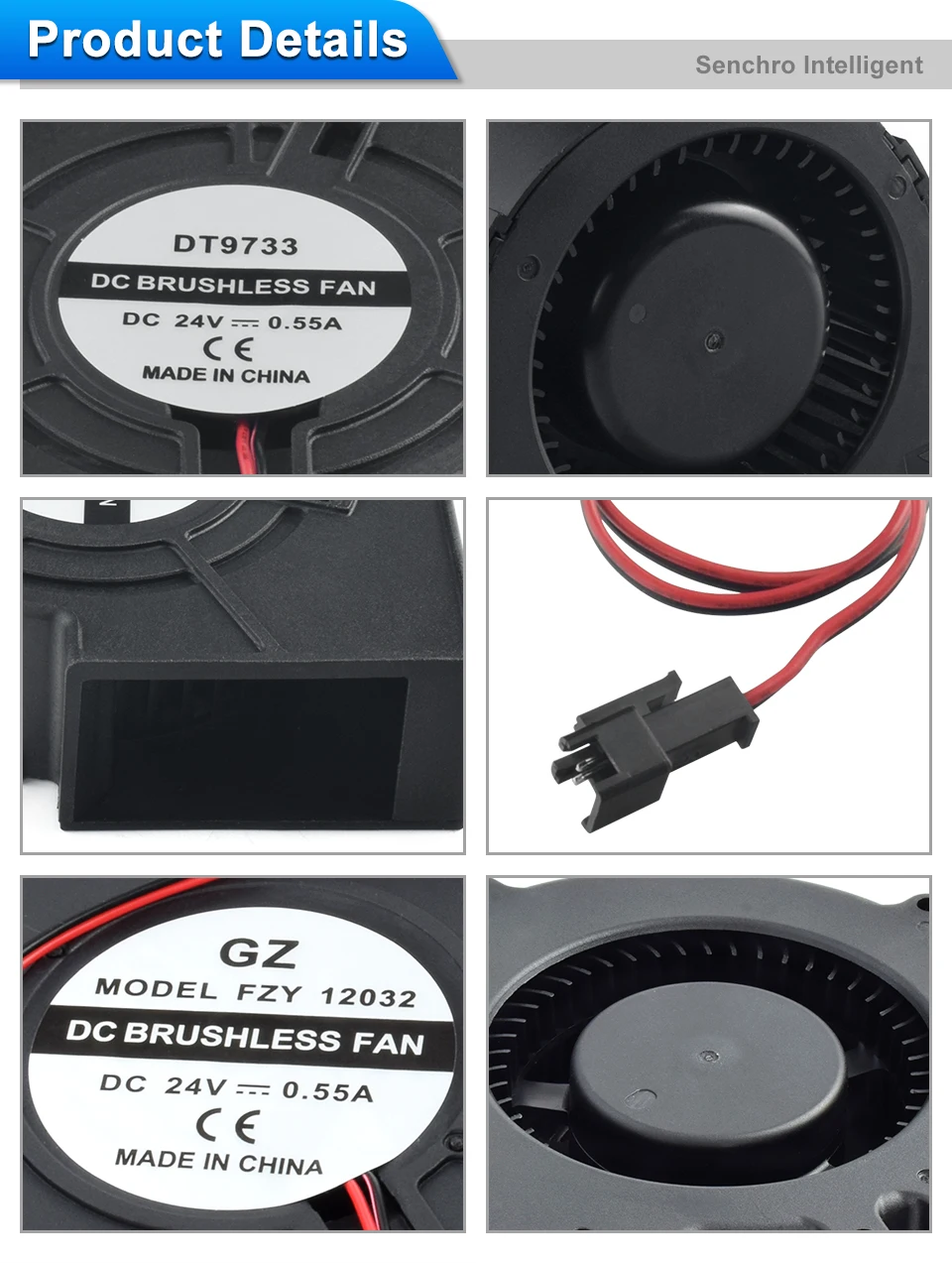 Centrifugal Blower, 97x97x33mm, 9733, 24V, Brushless - detail 6