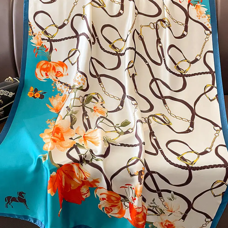 HEUGN SILK SCARF 希少品 美品 Handcrafted Suzhou Embroidery 100% Mulberry Silk Scarf 155x35 cm