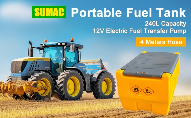 Portable 500 liter fuel tank with pump plastic gasoline diesel polyethylene storage tank hot sale manufacture