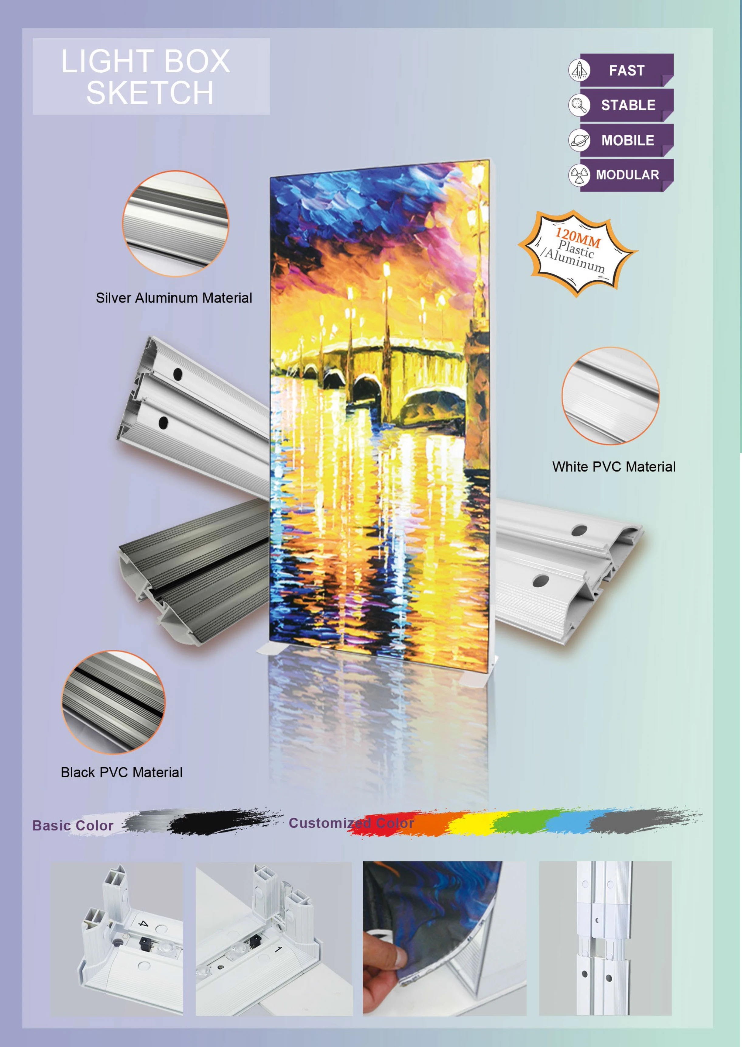 TianLang Aluminium Profile Light Box Wall Light Box Cloth Trade Show Booth Stand Expo Booth Trade Show 10x10 manufacture