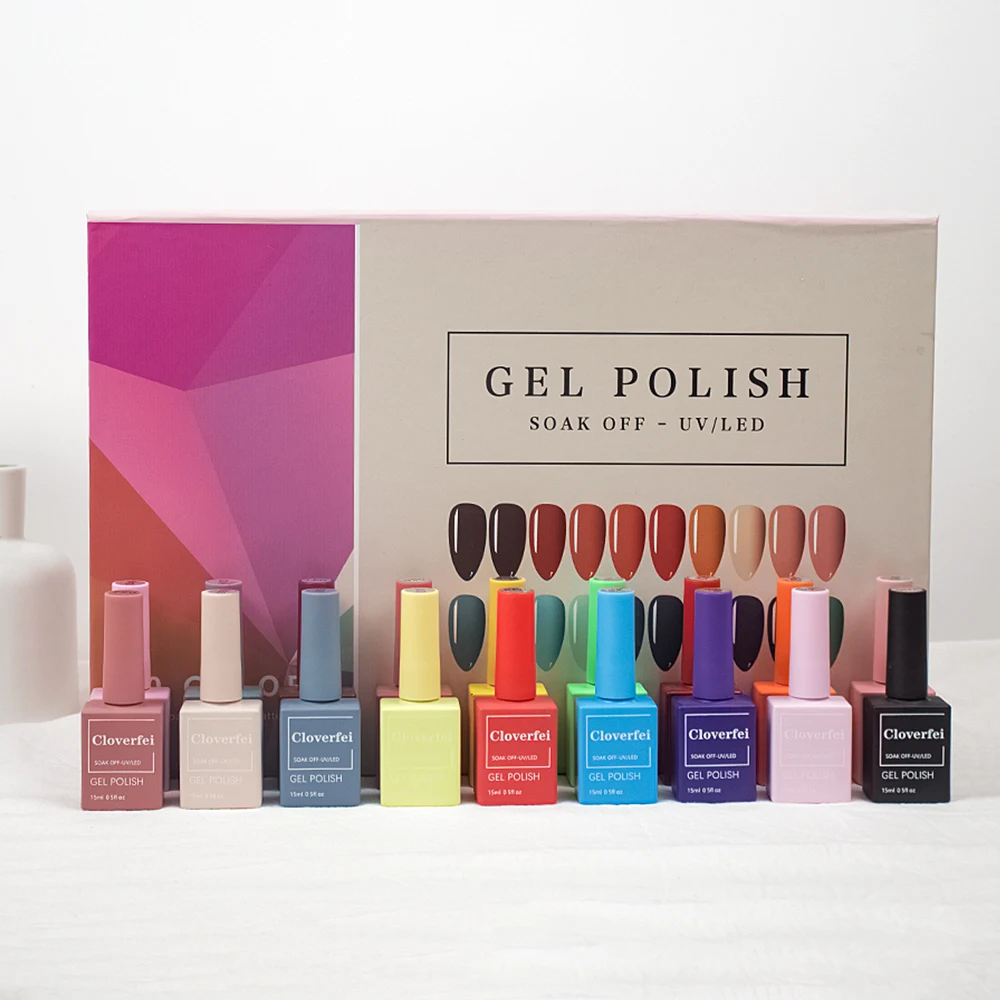 15ml Custom Logo Nail Uv Gel Polish Set Supplies Uv Gel Nail Polish Kit Jelly Cover Pink Gel Nail Polish Set