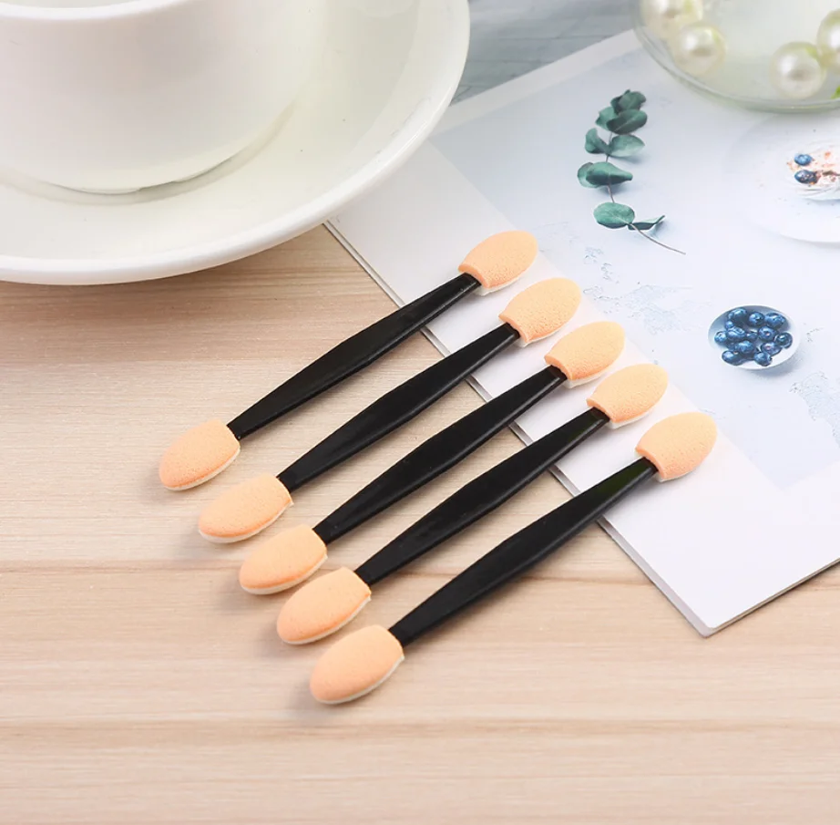 6.5/7.5cm double-head Eyeshadow Stick Latex Sponge Head Plastic Handle Small Eyeshadow Wand Brush Fine Eye Makeup artist Tools