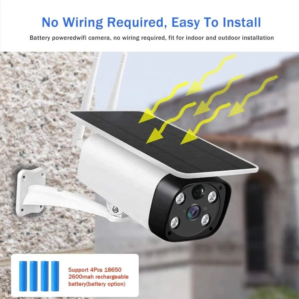 New Design Exir Turret Panel Security Unv Ipfactory Sd Card Solar Ip Camera