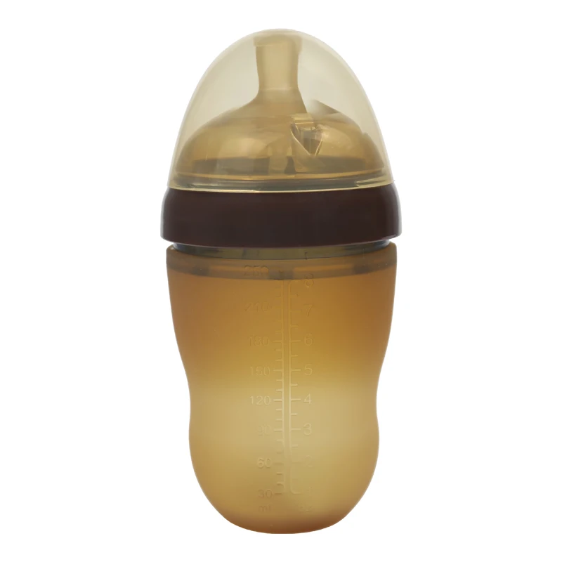 BPA Free Newborn Baby Bottle 0-12 Months Solid Silicone PP Wide Mouth Nipple Feeding Design Imitates Breast Milk Bottle