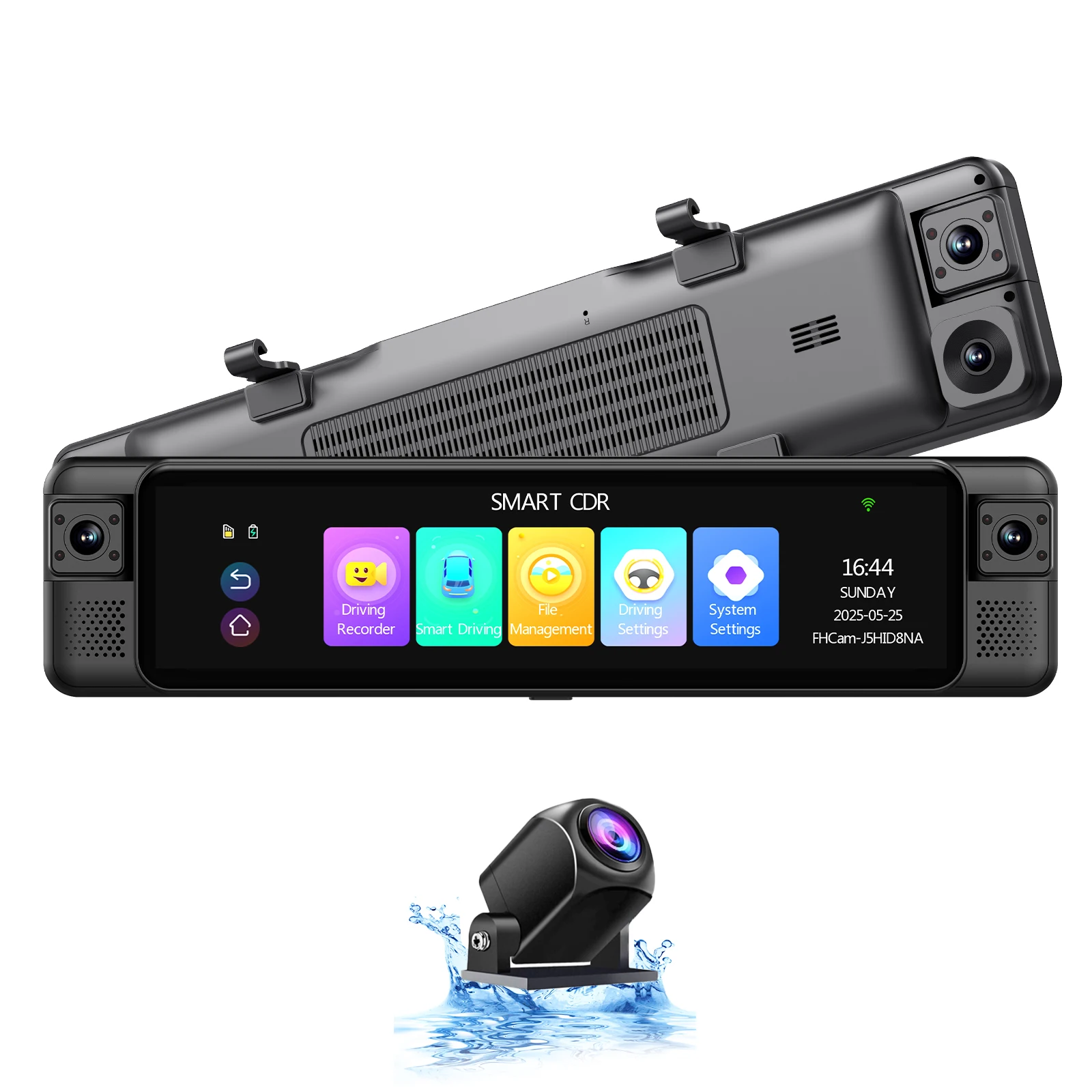 ADINKAM ADAS 4-Channel Rearview Mirror Dash Cam 360 Degree Panoramic 4K  Front Dashcam Wifi App Control BSD LCA 1-Year Warranty