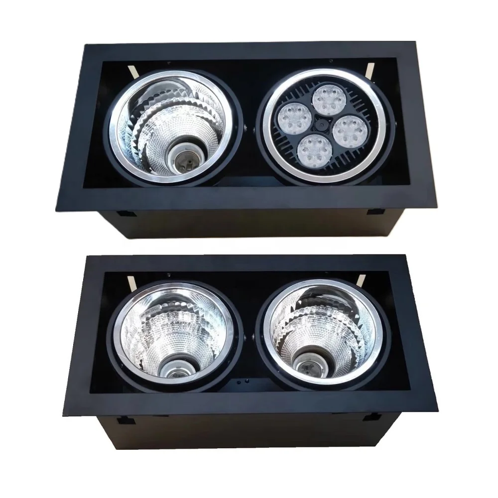 Par30 Par38 Par20 Led Bulb Fitting Horizontal Gu10 Mr16 Down Light Housing square Recessed E27 Downlight Fixture