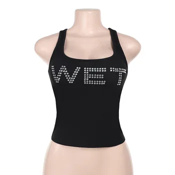 Custom Mowalola multi-colors sexy women's vest black white Wet Tank