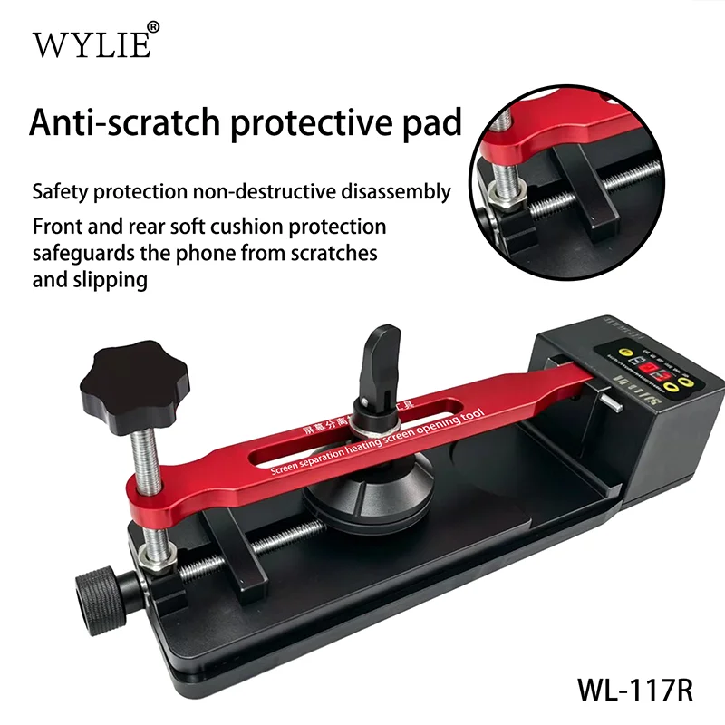 WYLIE WL-117R Heating Screen Opener LCD Separator Fixture for iPhone Samsung Repair Back Cover Frame Disassembly Machine