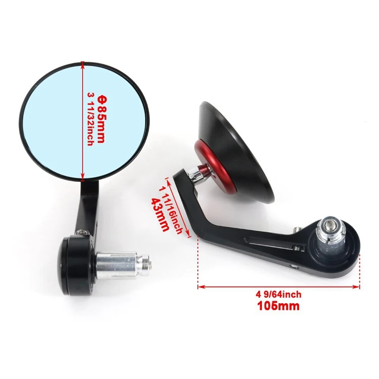 Motorcycle Handle Bar End Side Mirrors for YAMAHA TDM900 YZF R3 R25 FZ16  Fazer FZ8 MT-01 MT-25 MT-03 MT-15 XJR400 XJR1300