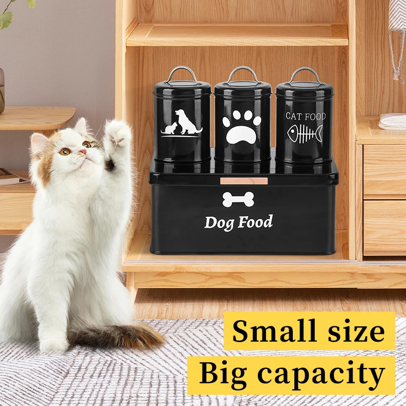 Factory Direct Sale Durable Galvanized Iron Storage Containers Set of 4 for Pet Clothes and Pet Food