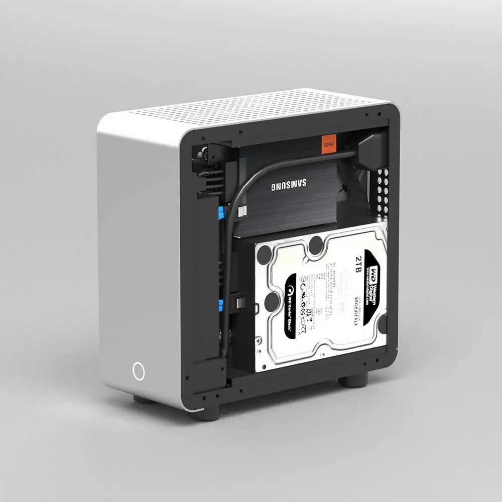 Customized Flex ATX Mini ITX Desktop Aluminium Frame PC Transparent Faceplate Computer Case
