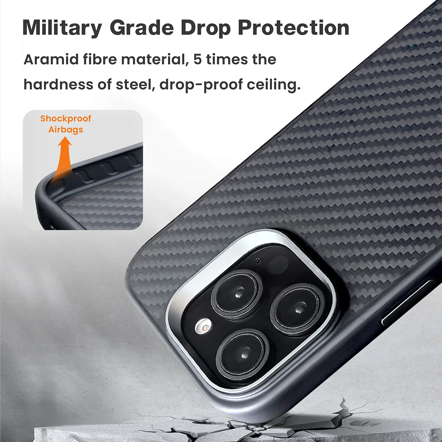 product laudtec luxury carbon fiber textured magnetic phone case for iphone 17 pro max air thin kevlar matte shockproof back cover179-8