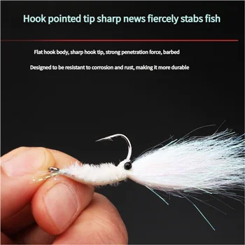 Thick Ice Silk Colorful Flash Feather Ribbon Shrimp Hook Metal Eyes Sharp Corrosion Resistant Artificial Fishing Lure Flies Bait – Metal Jig – view 5