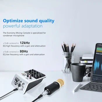 Neewer Mixing Console Compact Audio Sound 2-Channel Mixer for Condenser Microphone(NW02-1A) US/EU Plug detail image