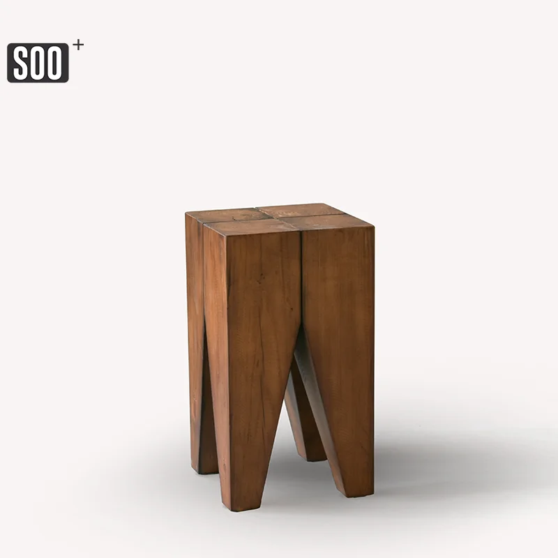 Backenzahn Stool German Designer square Stool Nordic Solid Wood Old Low Stool Creative Edge