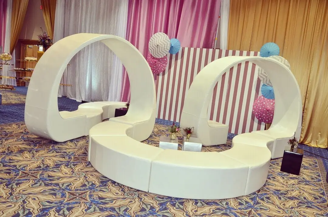 New Design Loop Style White Event Wedding Lounge Sofa