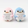 Penguin blue pink couple p card