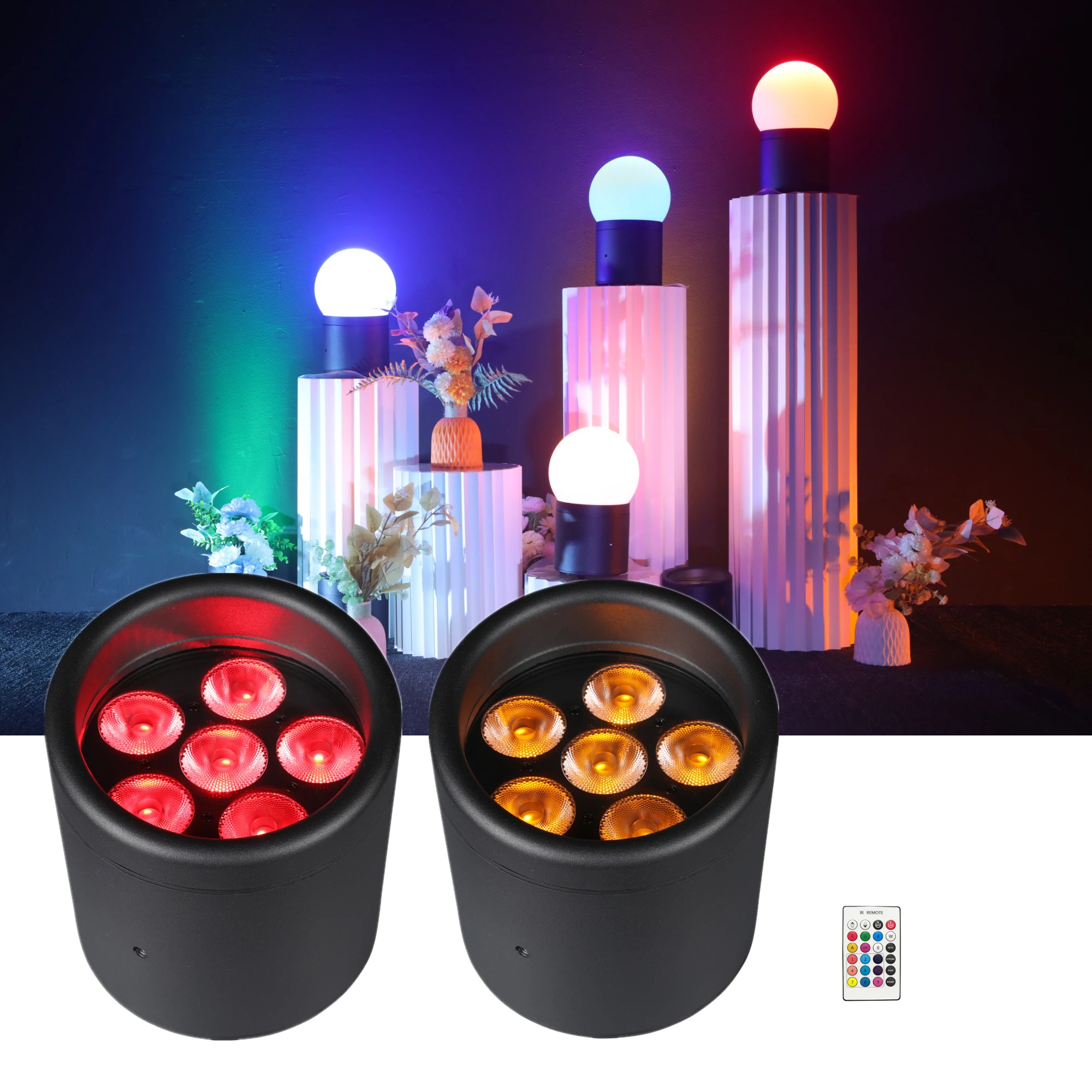 NEW LED Battery PAR Light 6PCS 18W Rgbwap 6in1 Waterproof DMX512