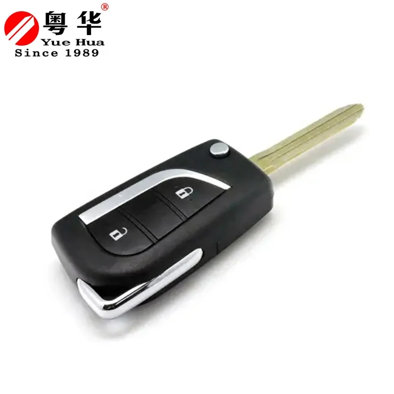 High Quality 2/3 Button Keyless Car Smart Key Fob Car Key Case Cover for toyota corolla Vios with Uncut Key Blade