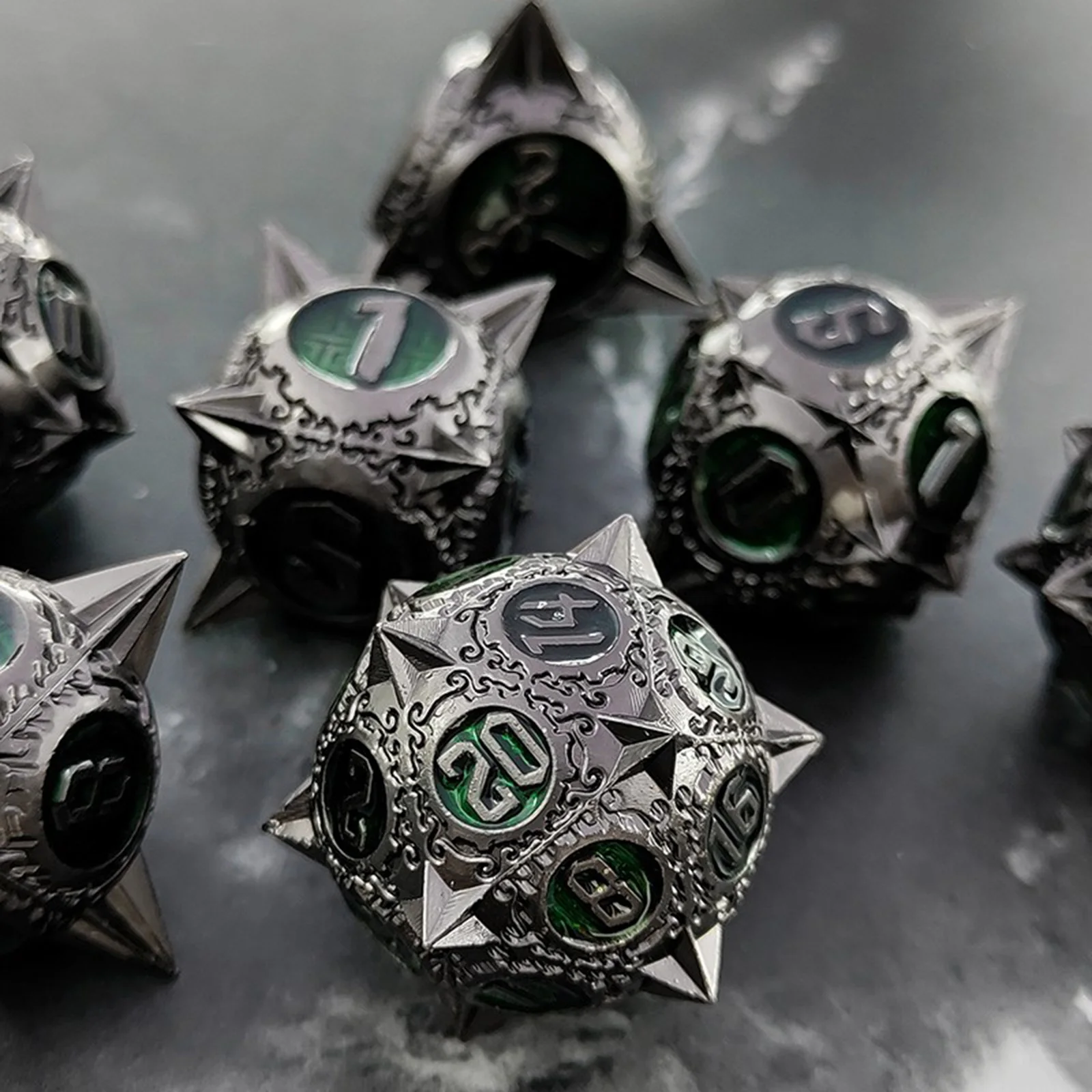 Bulk Custom Polyhedral Custom Logo 19mm Black Dice Maker Dungeons And