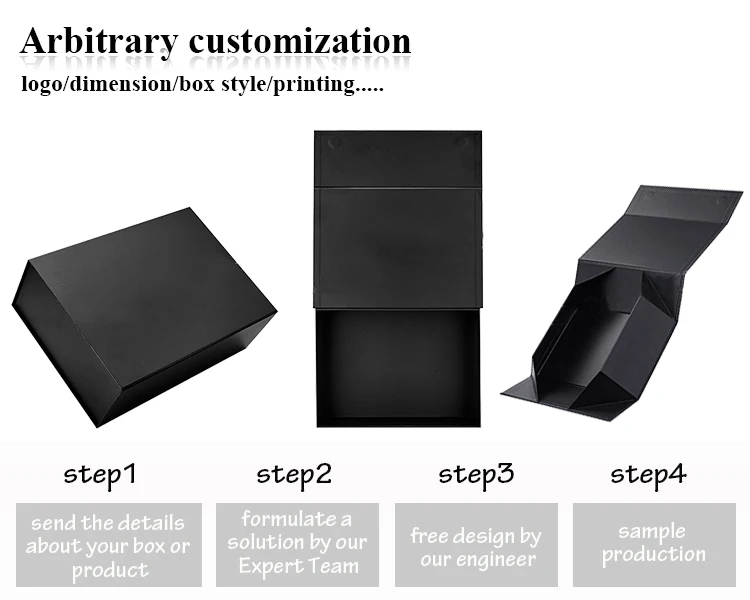 Luxury Matte Black Magnetic Collapsible Rigid Cardboard Shoes Paper Pr ...