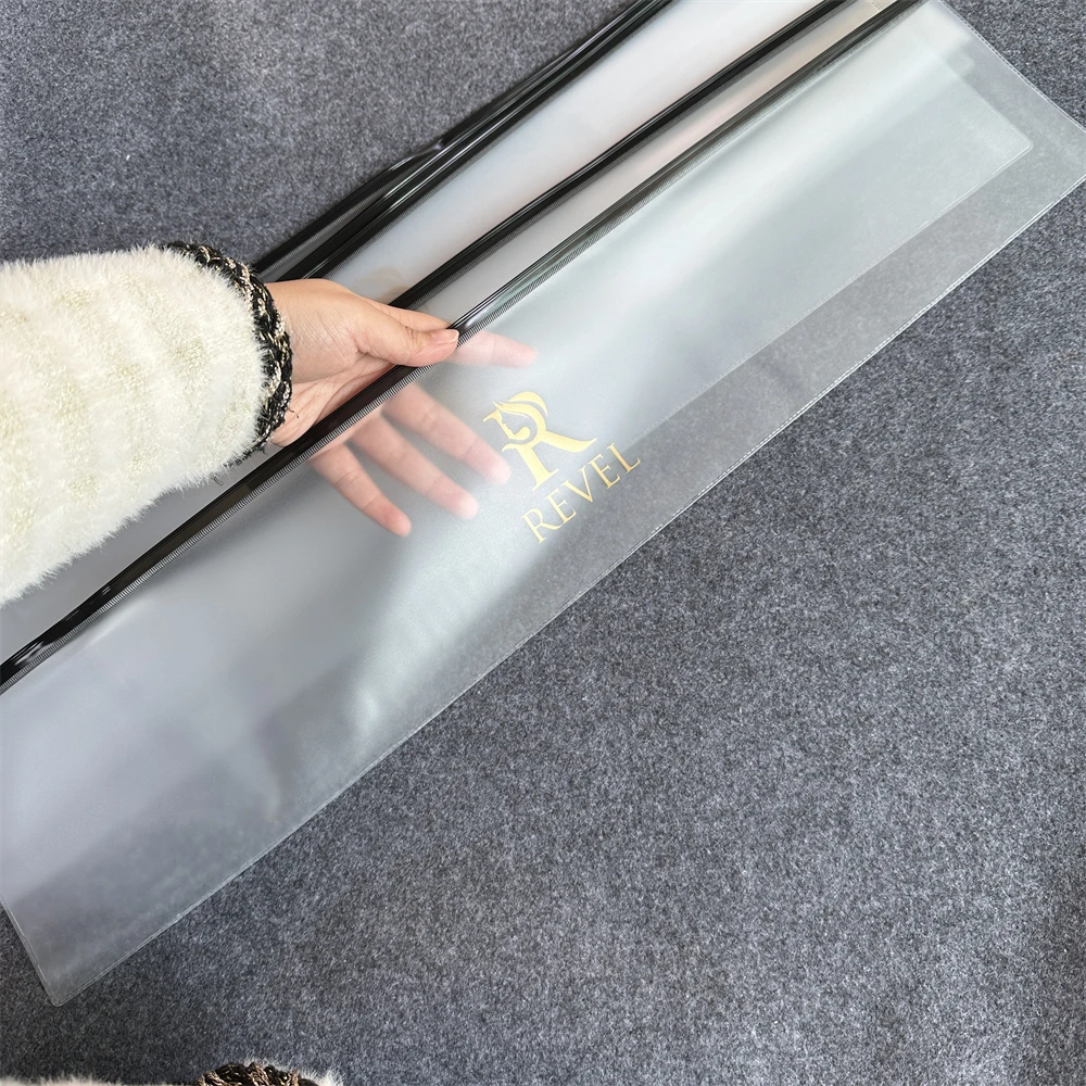Custom Logo Clear Pvc Zip Wig Bag Hair Extensions Plastic Packing Bag
