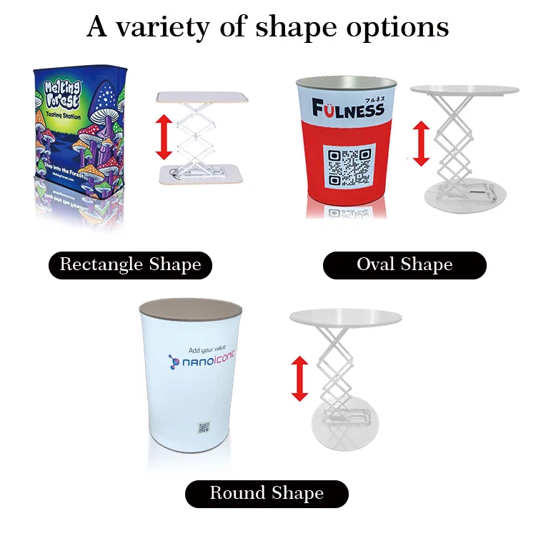 Trade Show Display Table Rectangle Pop up Counter Foldable Trade Show Counter Desk Pop up Booth Table With LED Light
