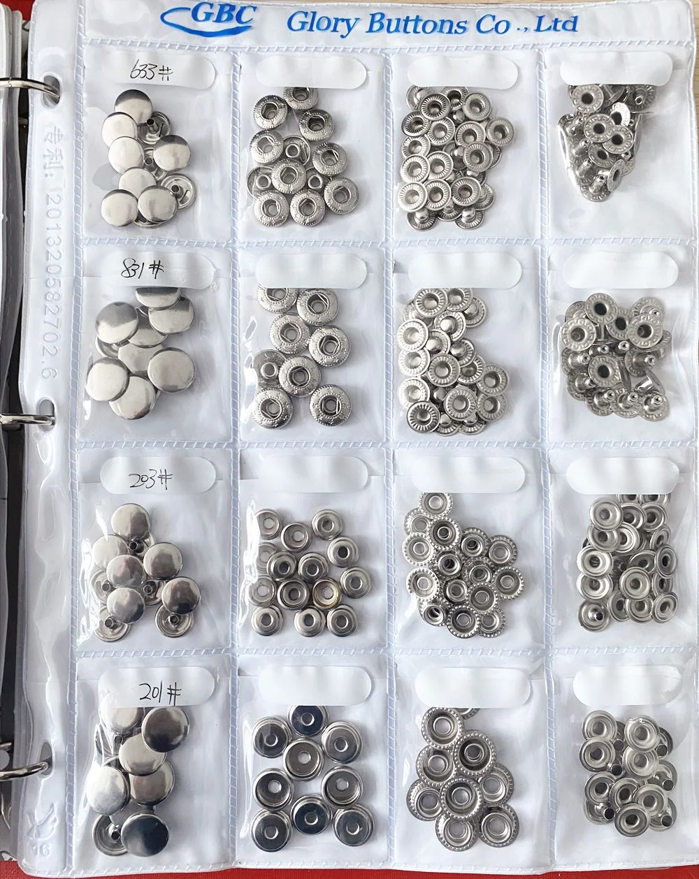 Garment Accessories Snap Button Aglet Eyelet Sample Book