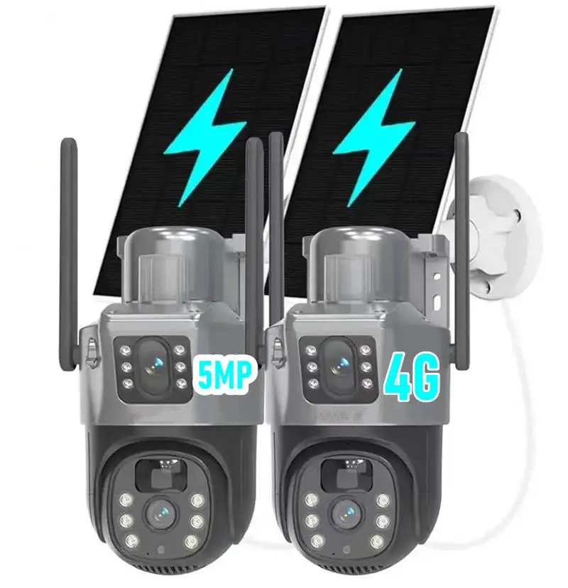 EseeCloud App 6MP Solar Panel Power IP Camera PIR WIFI 4G Security Camera Waterproof Outdoor GSM SIM Card Network Camera