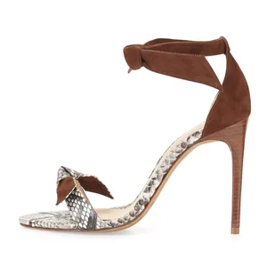 Women Bowknot Heeled Sandals Lace up Ankle Strap Anti Slip Summer Fashion Breathable Wholesale